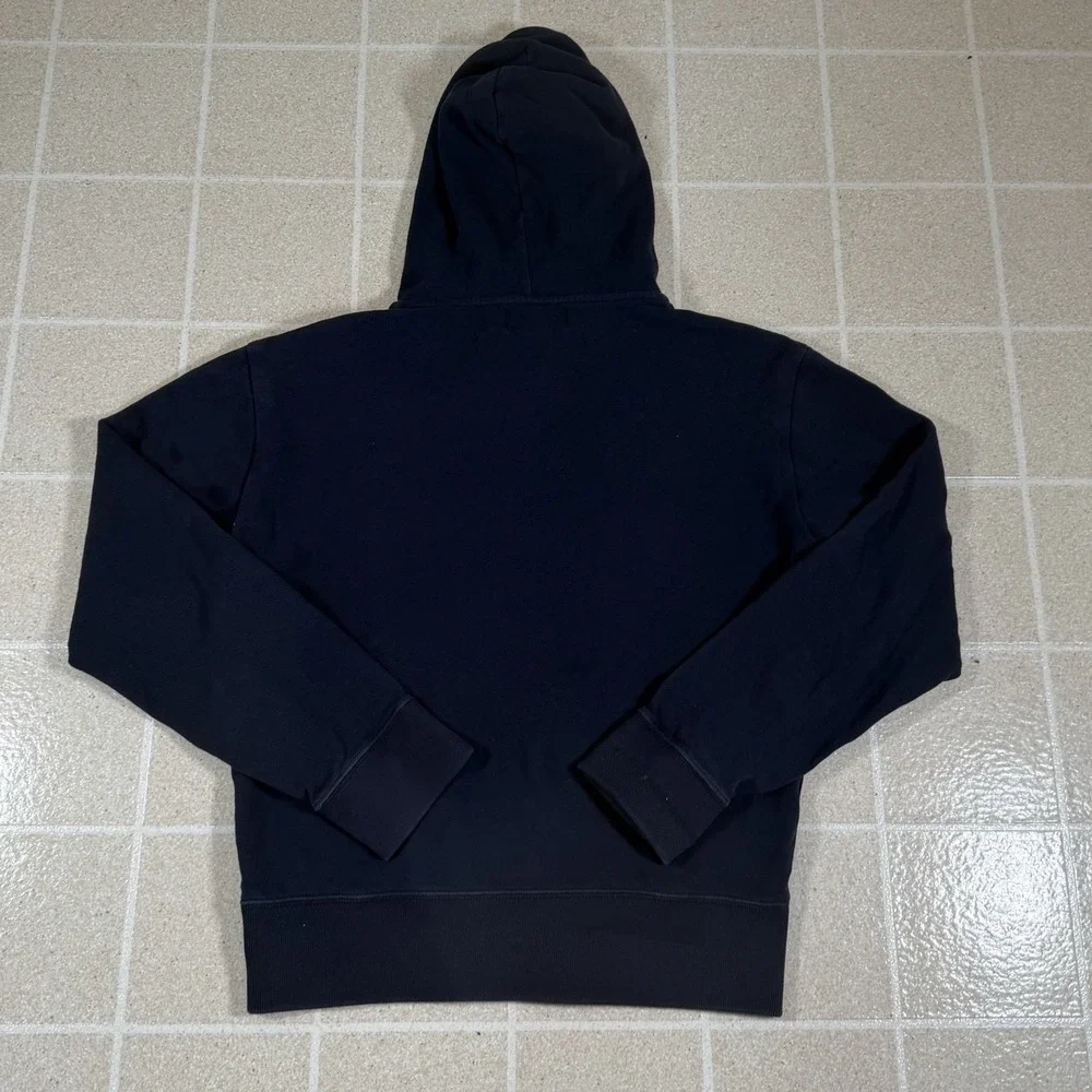 Polo Ralph Lauren Fleece Hoodie Men's Size M Navy Blue Full Zip Pony Thermal